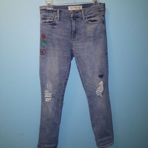 Gap Embroidered Distressed Best Girlfriend Jeans